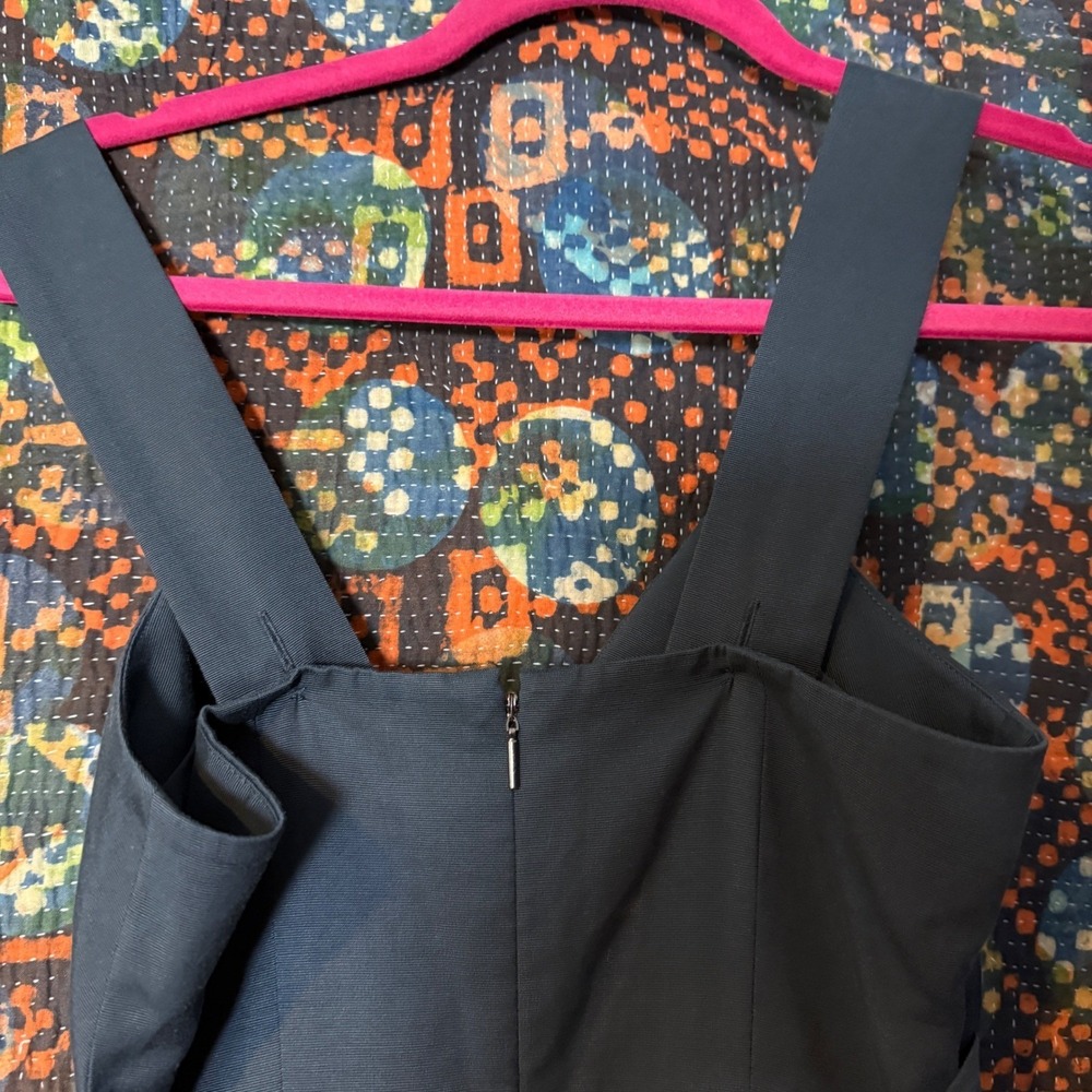 Rebecca Taylor Jumpsuit Navy Blue Wrap‎ Front Tie Back Size 00 Sleeveless Romper - Picture 8 of 8